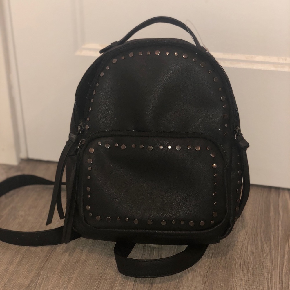 Black mini backpack